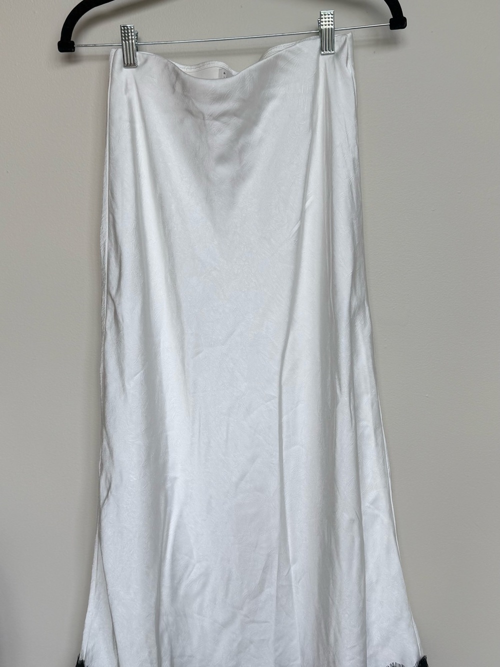 A New Day Women's Cream Lace Trim Satin Slip Skirt - Picture 3 of 5